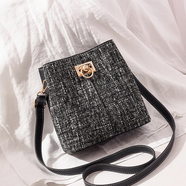 Bolso cruzado de retales para mujer, bandolera de piel sintética con hebilla circular, a la moda xuanjing unisex