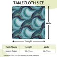thumbnail image 2 of Blue Gold Wave Marble Pattern Square Fitted Tablecloth with Elastic Edge,Square Table Cover,Washable Elastic Table Cover for Home Kitchen Party Decor 36"x36", 2 of 6