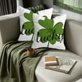 thumbnail image 4 of PEONAVET St Patricks Day Pillow Covers 18x18 in Green Shamrock Linen Pillow Case Spring Irish Cushion Cover for Couch Sofa Home Decor, 4 of 4