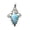 Larimar, variant on Real 925 Sterling Silver Pendant For Women Men, Genuine Charoite Cabochon Oval Gemstone Amazing Handcrafted Jewelry For Her Him