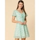 thumbnail image 2 of Vestido de Gasa Allegra K con cuello En V y Manga con Volantes Florales para Mujer Verde claro L, 2 of 6