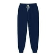 thumbnail image 6 of CLOISE Womens Jogger Sweatpants Baggy Fleece Lined Joggers Comfort Pull on High Waisted Elastic Bottom Pants Navy Active Elastic Waist Drawstring Solid Sweatpants with Pockets Basic Pants, 6 of 6