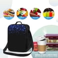 thumbnail image 4 of Lsque Black Blue Glitter Sparkles Lunch Bag Lunch Box for Women Men Reusable Insulated Lunch Tote Bag,Leakproof Thermal Cooler Sack Food Handbags Case High Capacity, 4 of 9