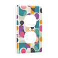 thumbnail image 2 of Yayeee Duplex Wall Plate 1-Gang 4.5"x2.7" Home Receptacle Light Switch Decorative Outlet Cover, Green Geometric, 2 of 7