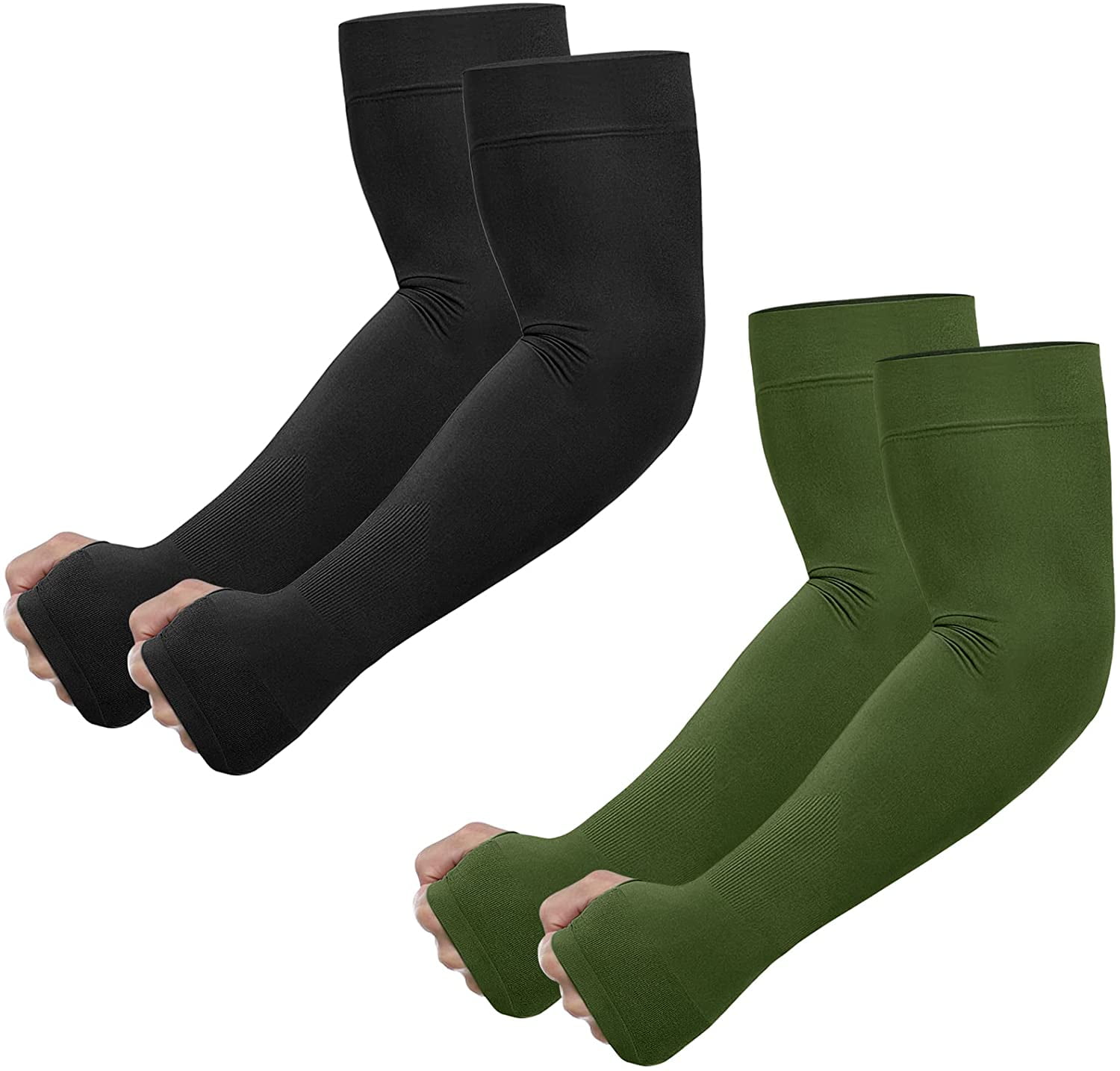 UV Sun Protection Arm Sleeves with Thumb Hole for Men Women Youth