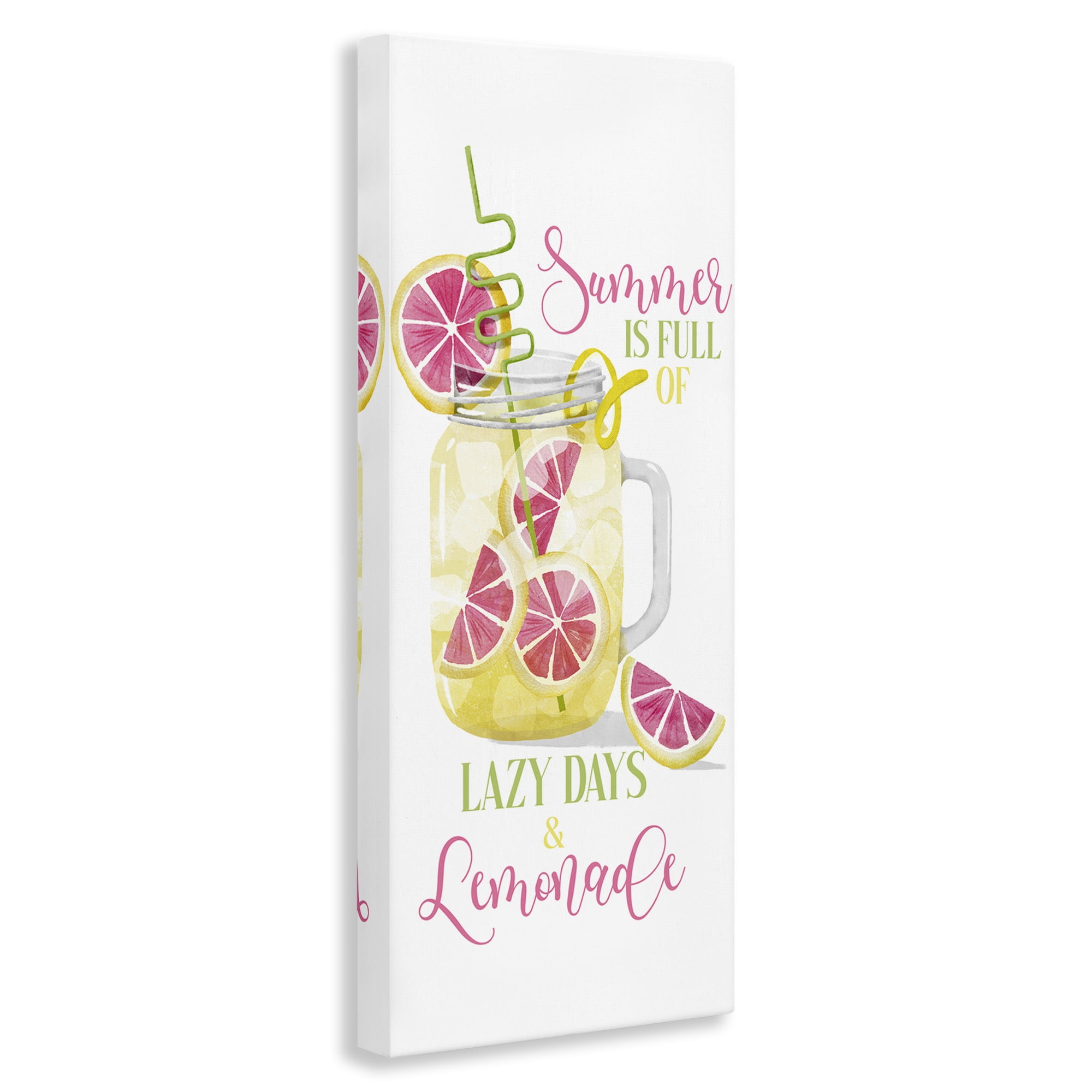 Stupell Industries Fun Summer Lemonade Food & Beverage Painting Wrapped Canvas Art Print Wall Art, 13 x 30