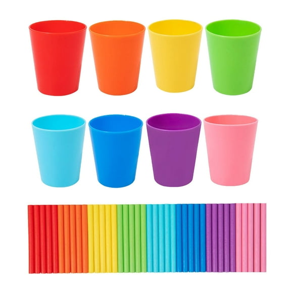 Clasificación de colores, clasificación de colores, conteo, habilidades motoras finas, regalos con 8 tazas, juguete Montessori, juego de combinación