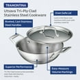 thumbnail image 6 of Tramontina Utsava 4-Quart Tri-Ply Clad Stainless Steel Kadai with Lid - Induction & Oven Safe, 6 of 13