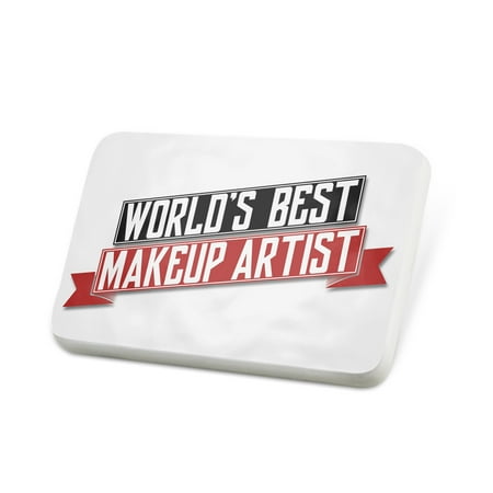 Porcelein Pin Worlds Best Makeup Artist Lapel Badge –