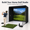 thumbnail image 2 of RXFSP Golf Simulator Enclosure with HD Impact Screen - 4:3 Projection Screen, Aluminum Frame & Shank Nets for Indoor Golf Training w/ Real Balls, 2 of 9