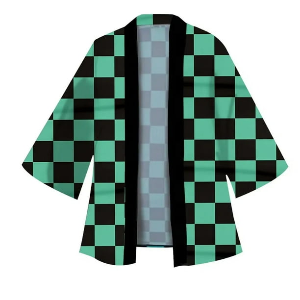Kimonos de Cosplay de Anime Tanjirou Kamado para hombres y mujeres, bata japonesa Haori Kamade Nezuko, trajes, Kimono Kochou Shinobu, capa de verano