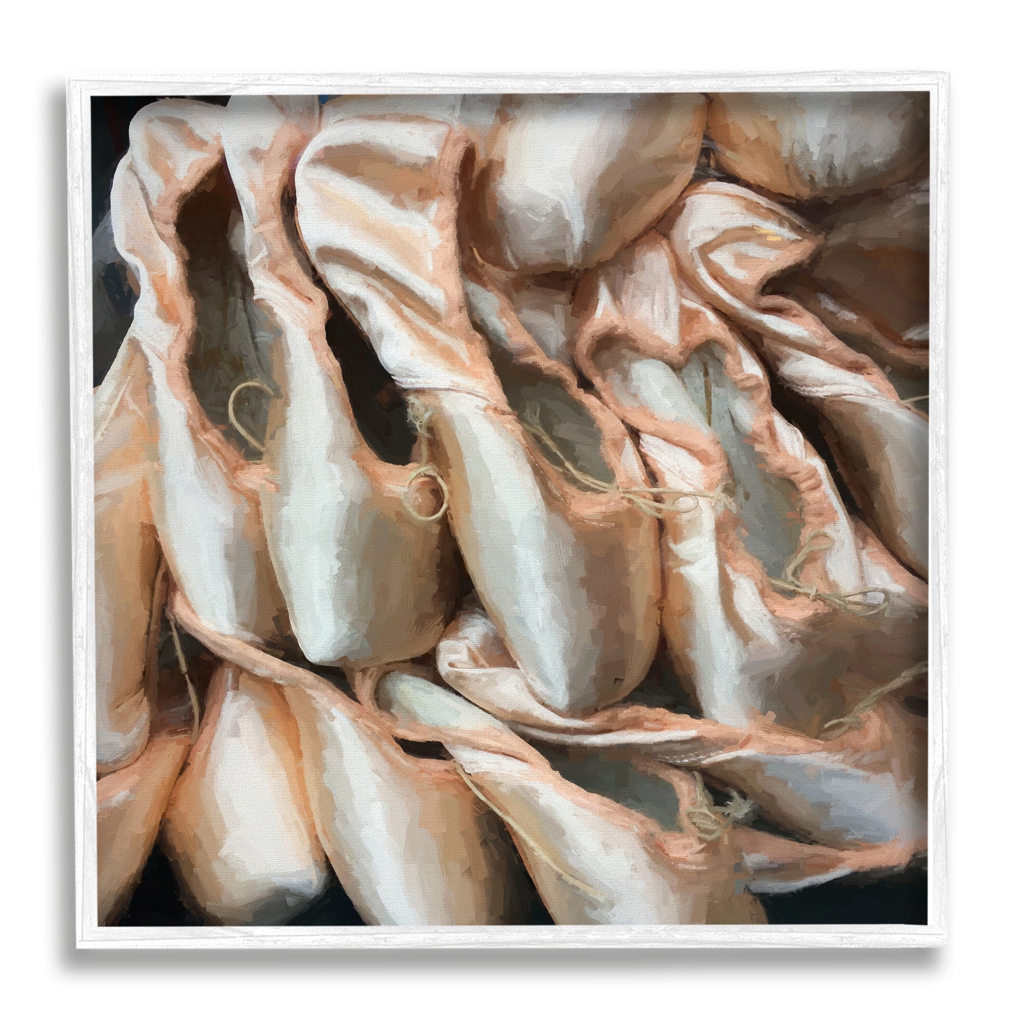Stupell Industries Ballet Slippers Dancer Pointe Shoes Painting Painting White Framed Art Print Wall Art, Design by Graffitee Studios