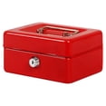 thumbnail image 2 of Dalazy Home Office Hotel Lockable Mini Money Cash Case Bedroom Bracelet Coin Tray Thick Safe Box with Lock Security Container Red, 2 of 6