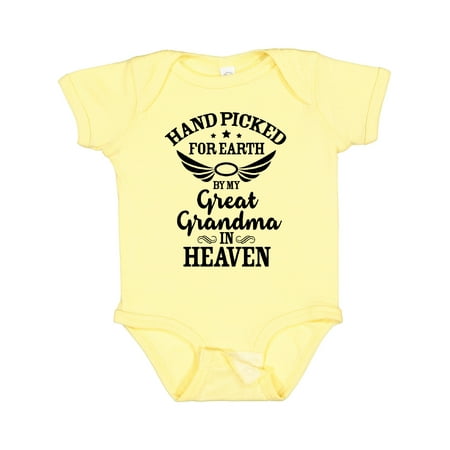 

Inktastic Handpicked for Earth by My Great Grandma in Heaven Gift Baby Boy or Baby Girl Bodysuit
