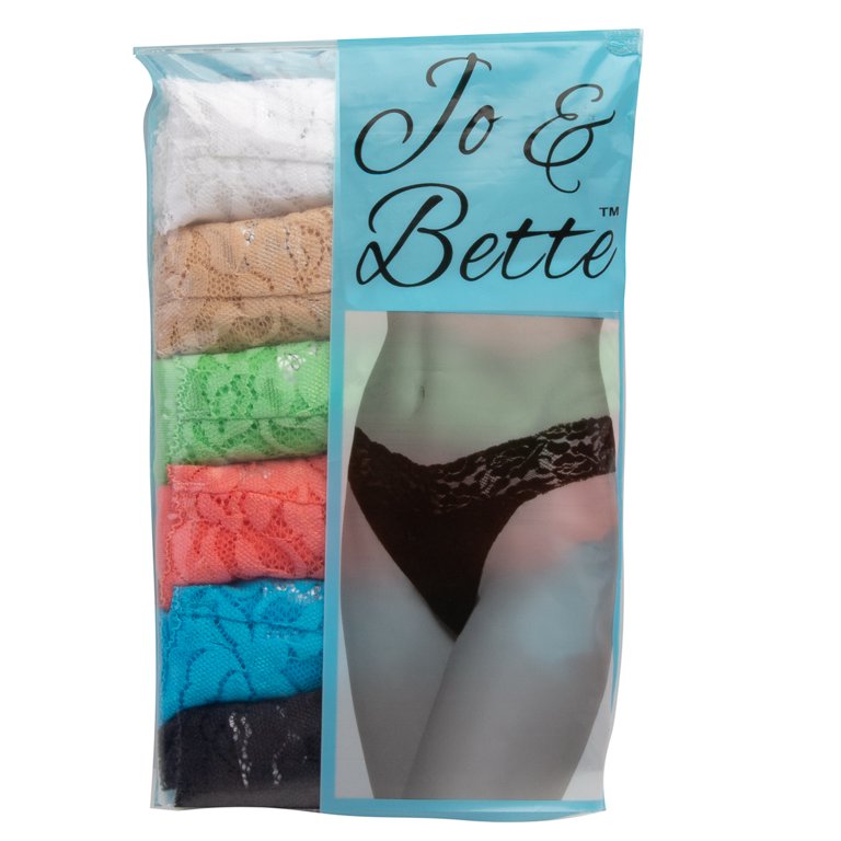 Jo & Bette Panties for Women, Cotton Thong Underwear, Womens Lingerie  Panties Set, 6 or 12 Pack 
