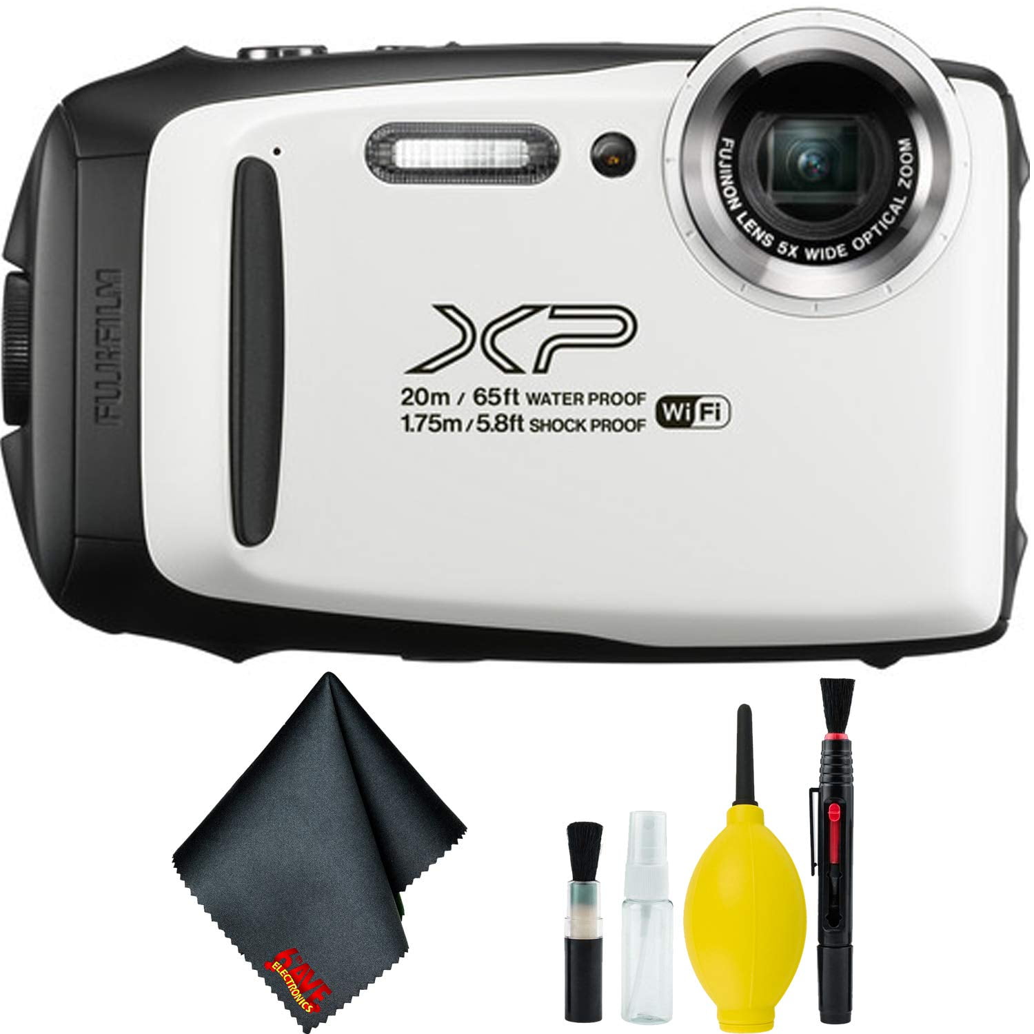 FUJIFILM FinePix XP130 Digital Camera (White) Basic Bundle 