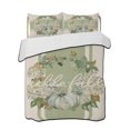 thumbnail image 2 of Sage Green Fall Twin Size Down Alternative Comforter, Lightweight Comforter Quilt Bedding Set with Pillow Shams Pumpkins Wreath Rustic Thanksgiving All Seasons Bed Comforter Duvet Insert 68"x86", 2 of 7
