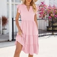 thumbnail image 5 of Women's Summer Short Sleeve Casual Dresses V-Neck Party Dress, 5 of 6