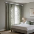 thumbnail image 6 of French Vintage Green Sheer Curtain with Embossed Floral Pattern, Rod Pocket Semi Transparent Window Panel for Living Room Bedroom, 6 of 6