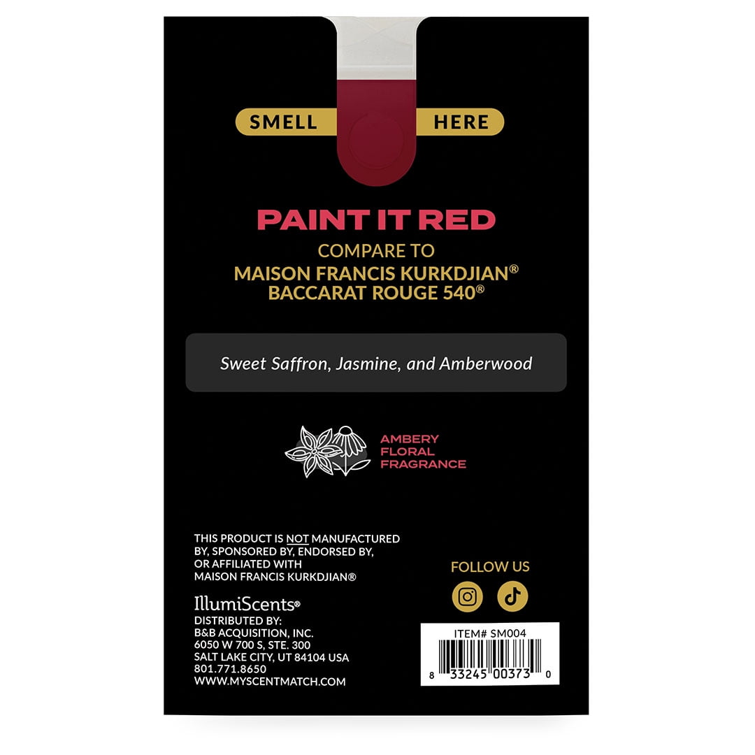 IllumiScents ScentMatch 3 oz Wax Melts, Paint It Red, Compare to Baccarat Rouge 540