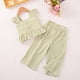 thumbnail image 4 of Vestido de Verano de Manga Corta para Niñas Color Sólido Cuello Redondo Top Y Pantalones Cortos Set, Suave Transpirable Poliéster Vestido Casual para Niños Juego Diario, 4 of 8