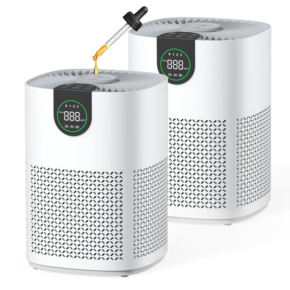 VEWIOR 2 Pack Air Purifiers for Home, Air Purifiers for Bedroom Large Room up to 1200 sq.ft with H13 HEPA Washable Filter, Aromatherapy, PM2.5 Display, Sleep Mode, Auto Mode