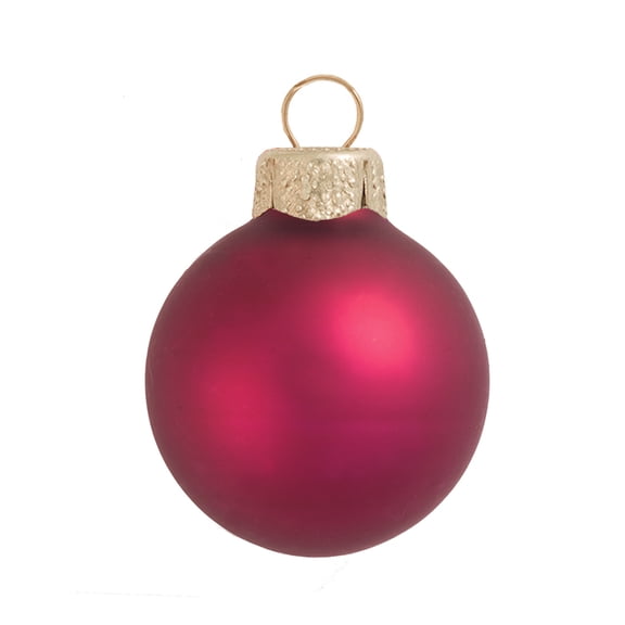 8ct Matte Soft Berry Red Glass Ball Christams Ornaments 3.25" (80mm)