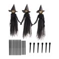 thumbnail image 2 of Decoraciones de Halloween de brujas iluminadas al aire libre con juego de estacas decoración del jardín del hogar adorno de Halloween para fiesta en 3 piezas BLESIY bruja de halloween, 2 of 8