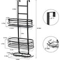 thumbnail image 5 of 3-Shelf Metal Hanging Bathroom Shower Caddy, Black, 5 of 7