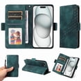 thumbnail image 1 of Funda GANGXUN para iPhone 15 Plus con diseño acolchado elegante, cuero PU, protección total y ajuste preciso, 1 of 5
