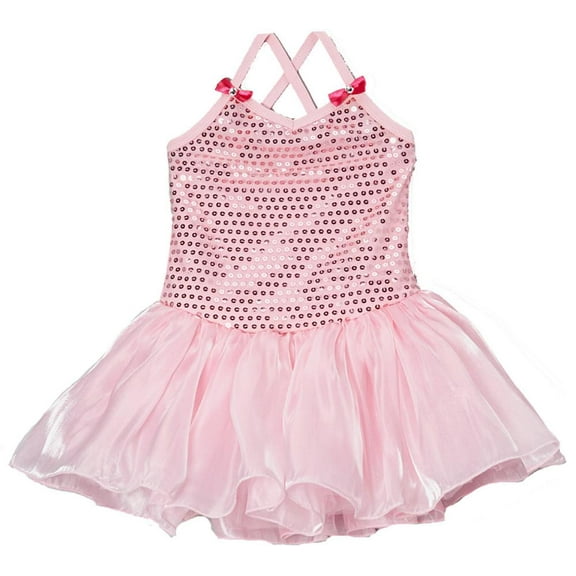 Wenchoice Girl's Pink Sequin Organdy Ballet Dress M(3T-4T)