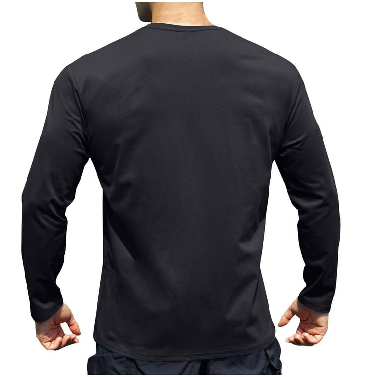 Aimik Hanes Men's Long Sleeve Shirts Honeycomb Waffle Pullover