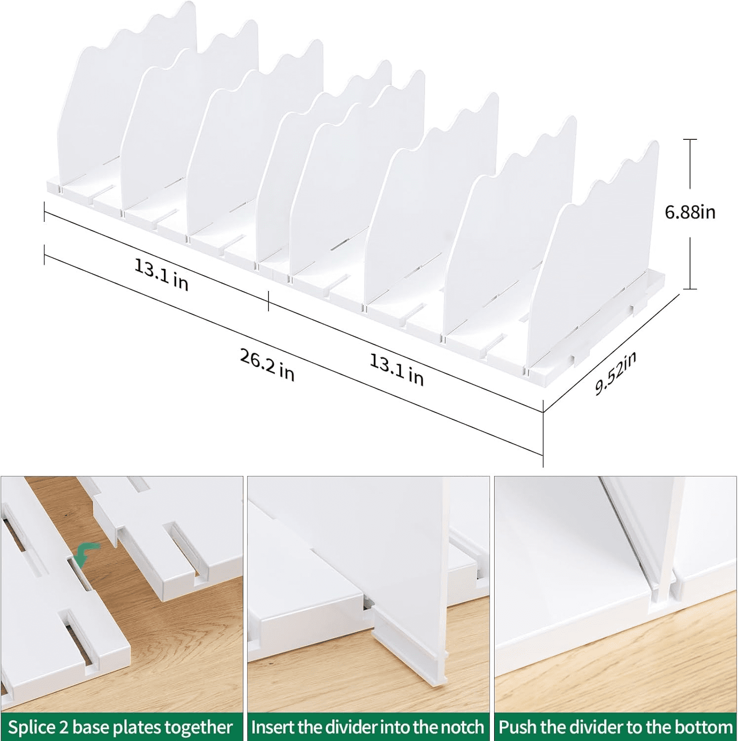 LLMRR Closet Organizers and Storage, Purse Organizer for Closet, Closet Shelf Organizer, Shelf Dividers for Closet Organization, Storage for Purses in Closet, Handbag Storage Organizer, White, 2 Pack