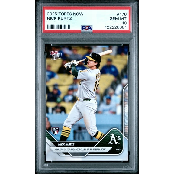 Graded 2025 Topps Now Nick Kurtz #178 Rookie RC Baseball Card PSA 10 Gem Mint