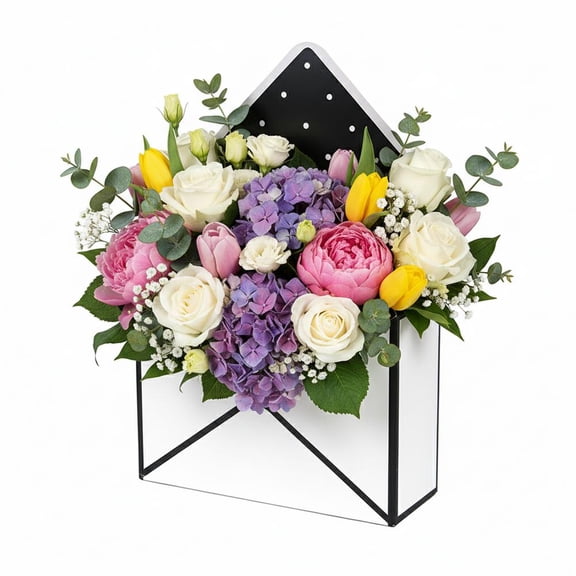 Pekkaxy Valentine Envelope Box, 7.8 x 2.7 x 11.8 in, for Floral Arrangements and Gifts, Perfect for Anniversaries, Dates, and Weddings