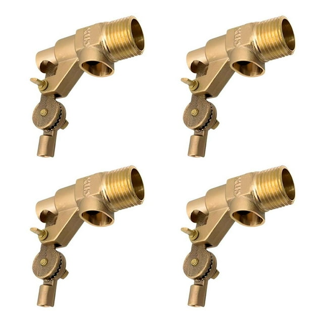 4 Pzs Valvula De Flotador de 1/2 Pulg Laton dorado 1/2 pulgada