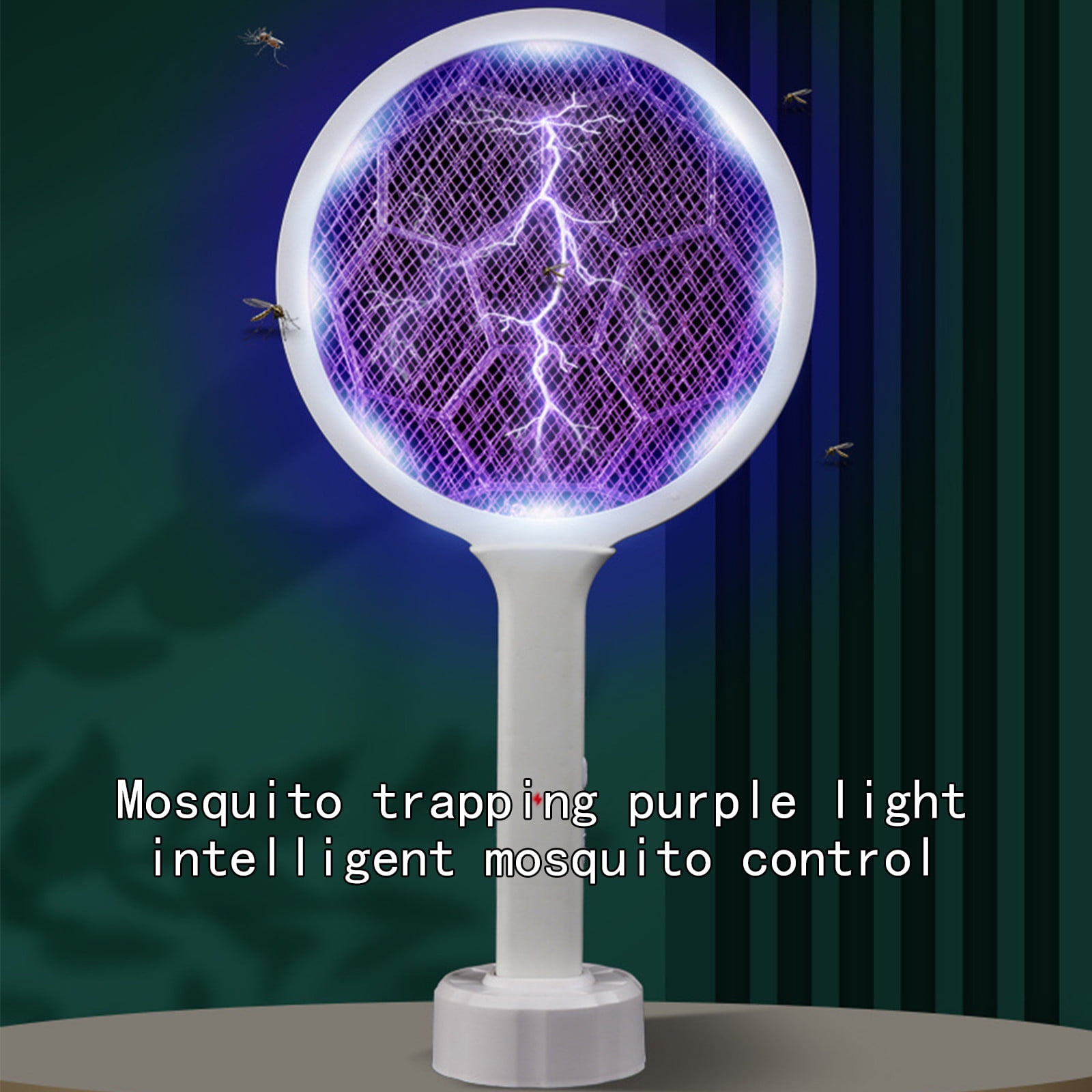 BCZHQQ Electric Fly Swatter,M-osiller 2-in-1 Insect Killer,USB Rechargeable,16.14x8.26in,Safe & Powerful,Indoor,Outdoor,Includes Dock & Cable
