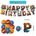 thumbnail image 3 of 32-Piece For Hot Cartoon For Cat-Wheels-Themed Birthday Party Decorations Set – Includes Banner, Cake Topper, 12 Cupcake Toppers, and 18 Balloons, 3 of 5