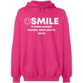 thumbnail image 2 of OXI Hoodie Sweatshirt - Smile It Make People, Basic Casual Hoodie for Men's and Women Fleece Hoodie Long Sleeve - Heliconia 2X-Large, 2 of 3