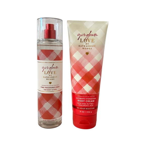 Bath & Body Works Gingham Love Mist & Body Cream Set
