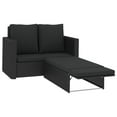 thumbnail image 2 of vidaXL 2 Piece Garden Lounge Set with Cushions Poly Rattan Black, 2 of 5