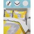 thumbnail image 4 of Quilts Twin XL Size, Yellow Grey Oil Painting Soft Comforter Bedding Set for Bed, Abstract Modern Geometric Lightweight Quilted Bedspread with Pillow Cover(2 Pieces) for All Season, 68x98 Inch, 4 of 6