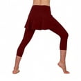 thumbnail image 2 of TaTaai Women's Summer Sports Yoga Capri Pants Fake Two-Piece Skirt Leggings Crisscross Elastic Waist with Side Pockets Soft Comfortable Casual Active Bottoms Gift, 2 of 6