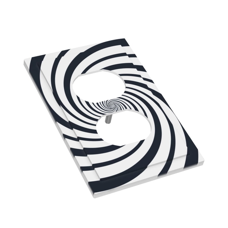 DouZhe 1-Gang Duplex Outlet Cover, 3D Spiral Circle Illusion