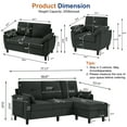 thumbnail image 7 of Soscana Living Room Furniture Set,Convertible Sectional Sofa with Storage Ottoman and Accent Chair and Loveseat,Modern Linen 6 Seat L Shaped Couch Sofa Set for Living Room,Office,Apartment,Studio, 7 of 7
