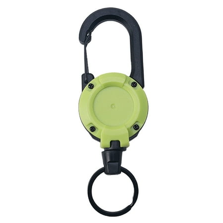 Retractable Keychain Heavy Duty ID Badge Reel with 26.77” Steel Retractable Cord Keychain ID Holder Durable Metal Belt Clip Lanyard Reel for Keys Badges & Outdoor Work(Green)