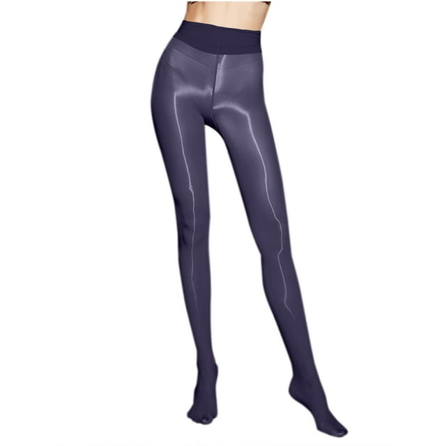 Tawop Fashion Women Solid Color Bright and Glossy Leggings Conjoined Body High Elasticity Silk Stockings