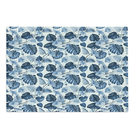 

Hawaii Cutting Board Branch of Arecaceae Tree Polynesian of Triumph and Victory Spring Decorative Tempered Glass Cutting and Serving Board Large Size Cobalt Blue Pale Blue by Ambesonne