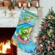 thumbnail image 1 of Oso de Goma y Amigos Tema: Calcetines de Navidad, fino lino blanco para colgar en escaleras y chimenea, decoración navideña para el hogar, regalo de Navidad. 45cm × 32cm, 1 of 5