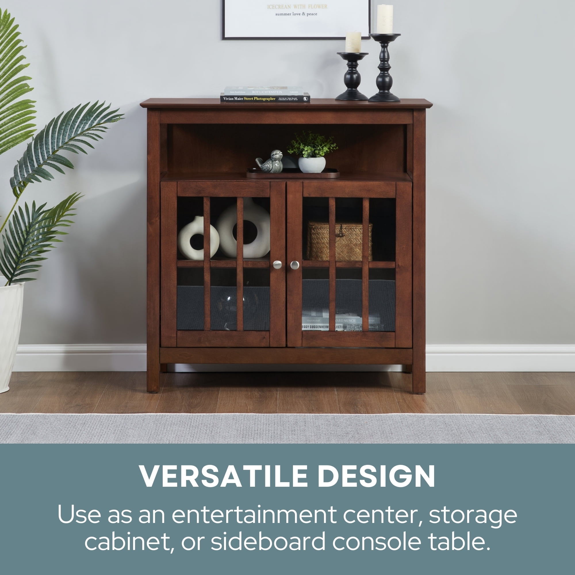 Convenience Concepts Designs2Go Big Sur Highboy TV Stand in Espresso Wood Finish